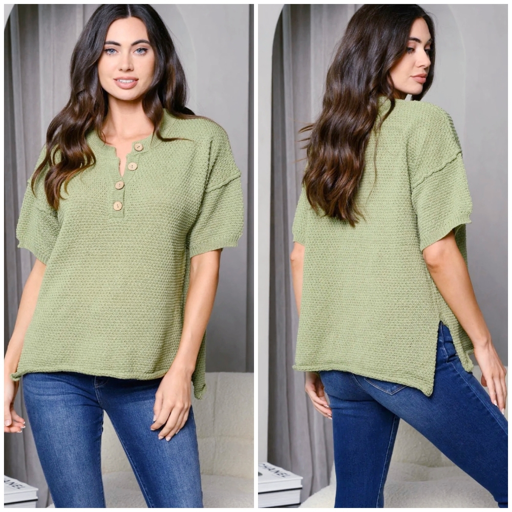 VERY J Olive Green Chic 2-Piece Knitted Sweater Top And Pants Set - Picture 4 of 7